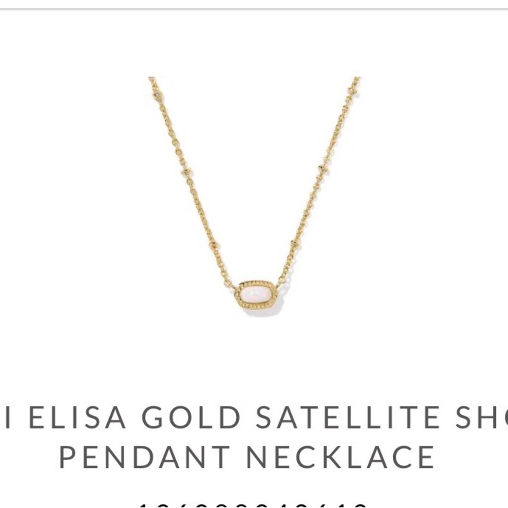 Kendra Scott Mini Elisa Gold Pendant Necklace with White Stone
